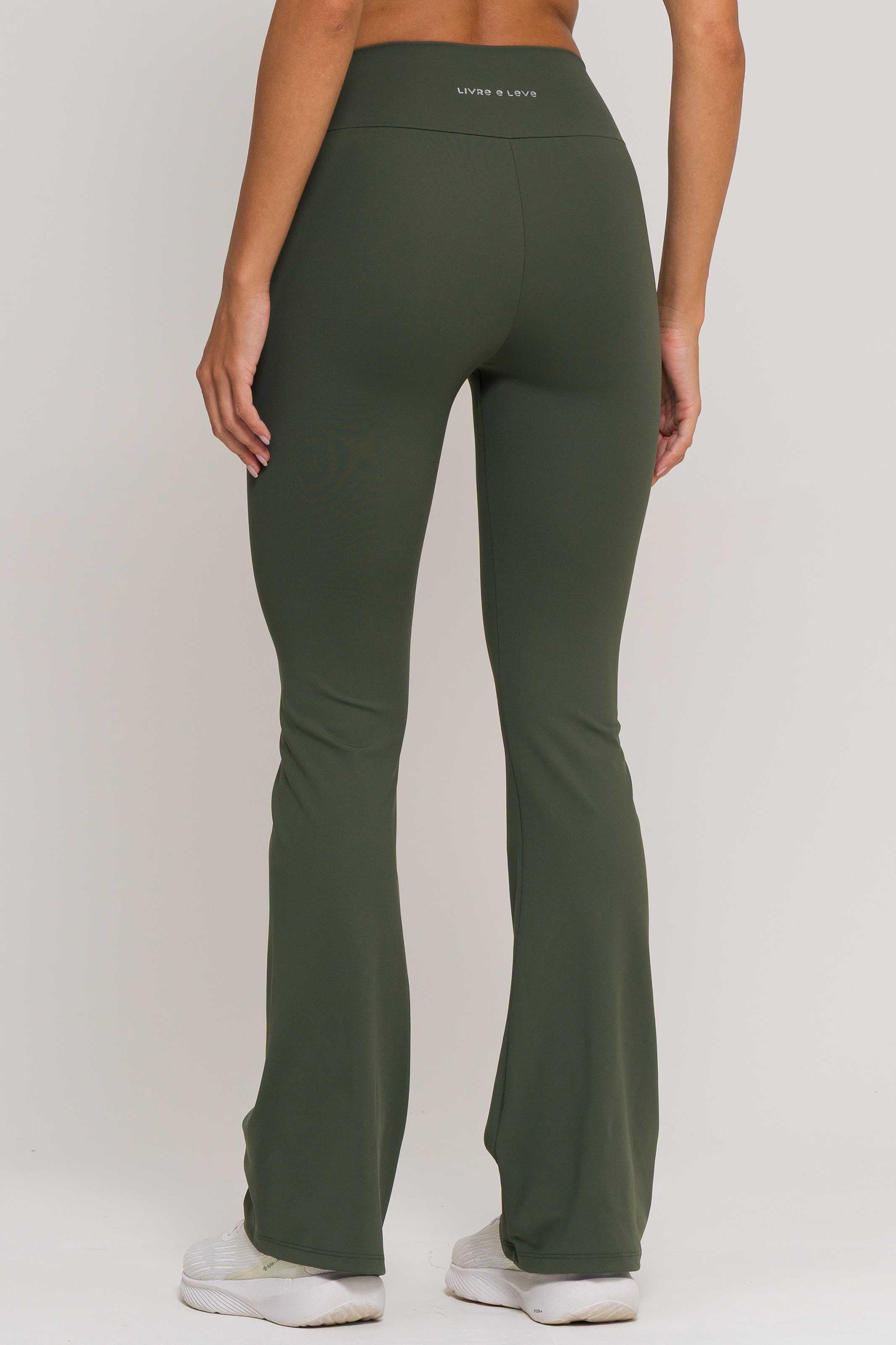 Calça Flare de Poliamida Verde - Image 2