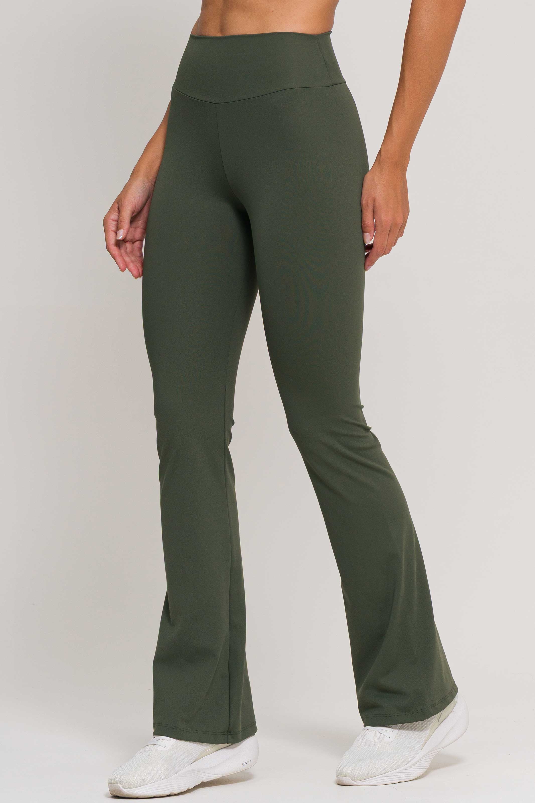 Calça Flare de Poliamida Verde - Image 3