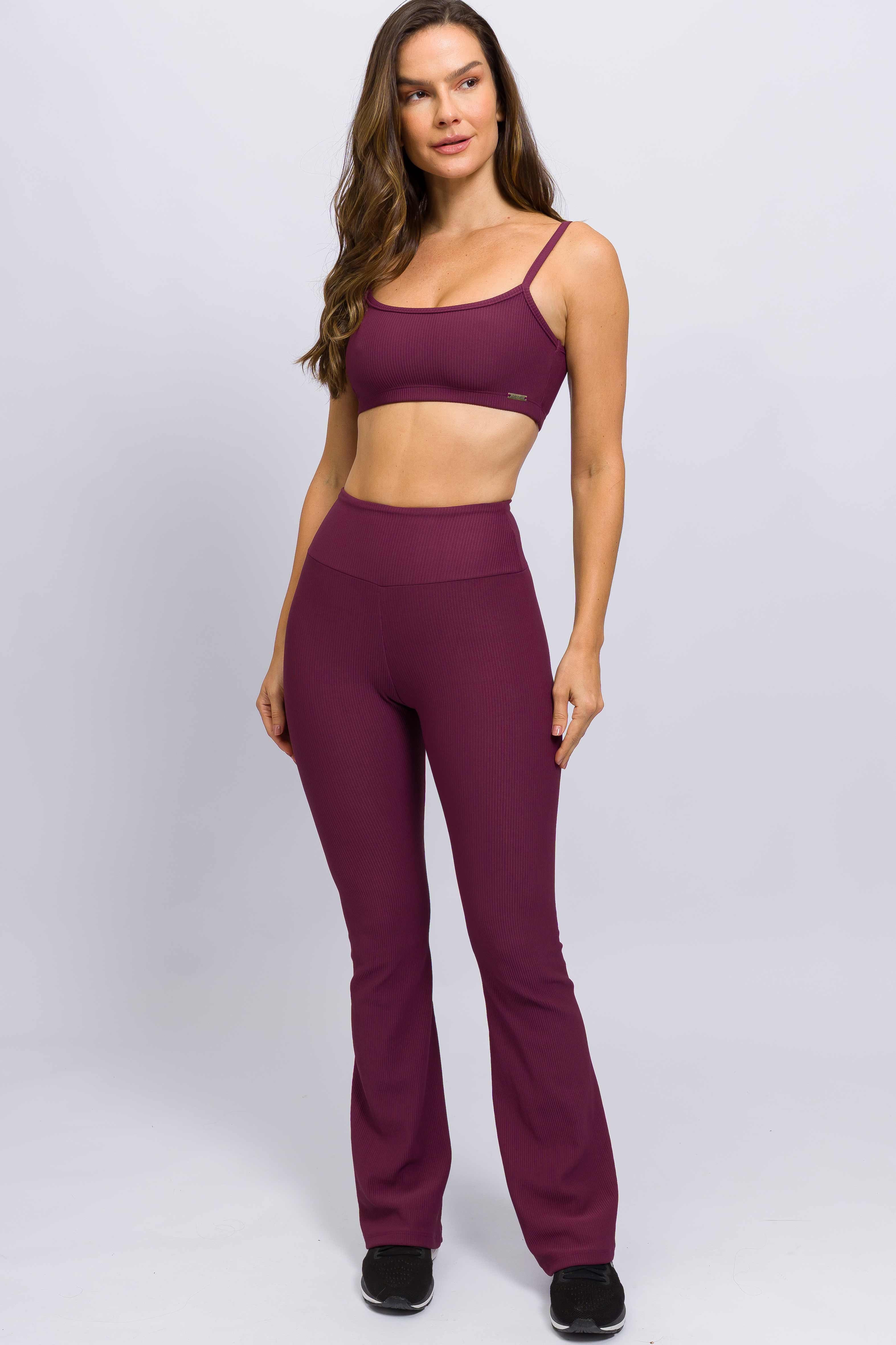 Calça Flare Canelada Roxa - Image 6