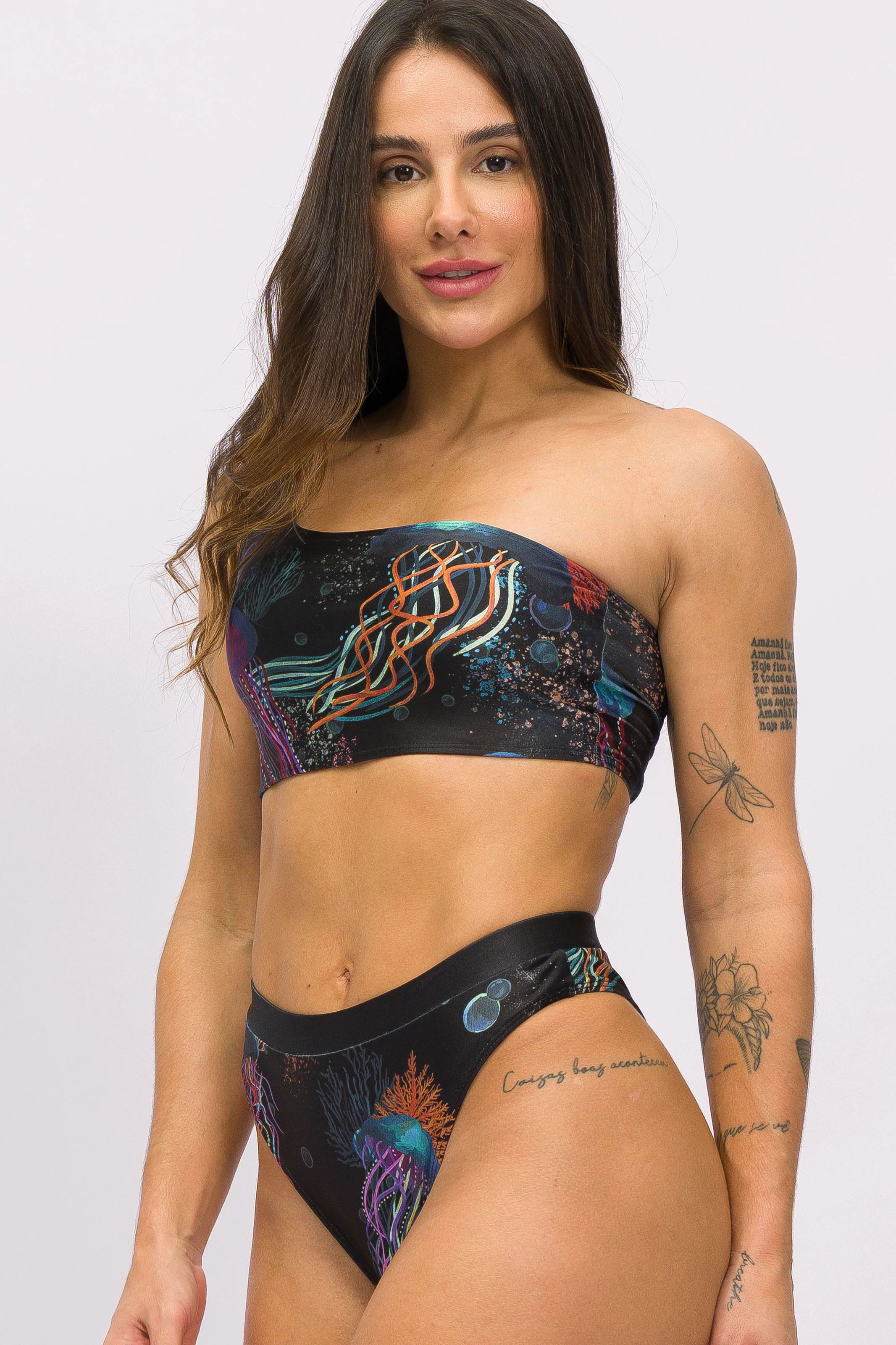 Biquíni Ombro Só e Calcinha Hot Pants Água Viva - Image 3