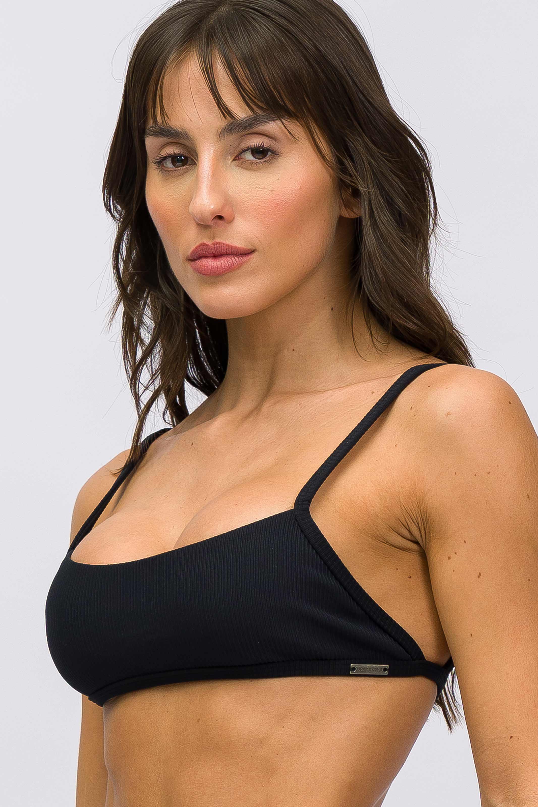 Biquíni Top Frente Única e Calcinha com Cós Preto - Image 4