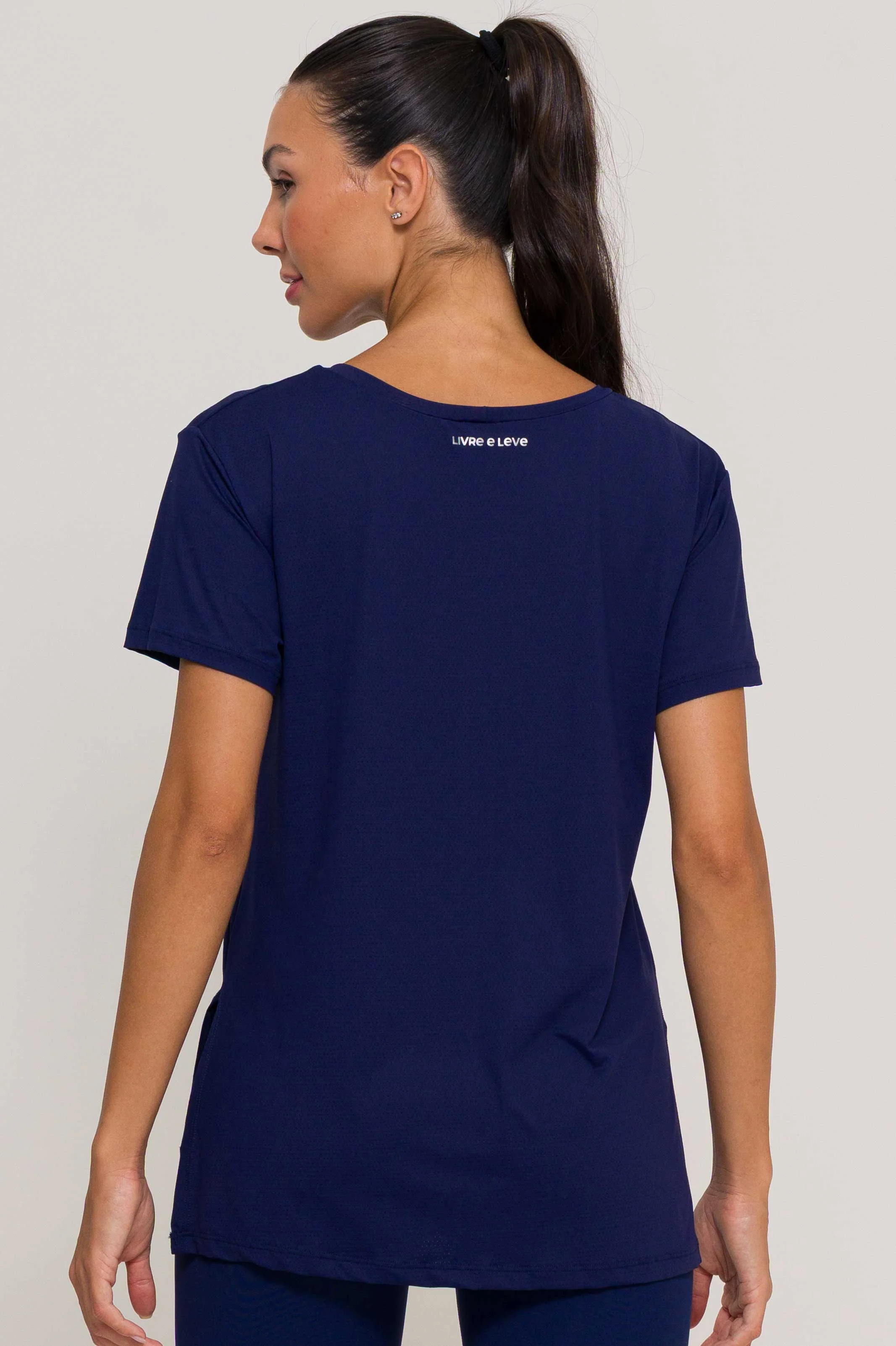 Blusa com Fenda na Lateral Marinho - Image 2