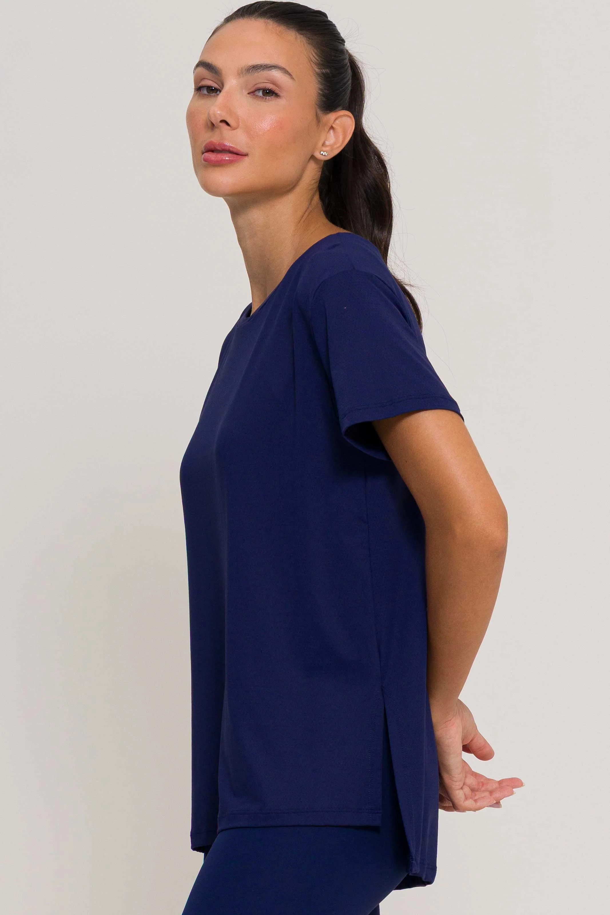 Blusa com Fenda na Lateral Marinho - Image 4