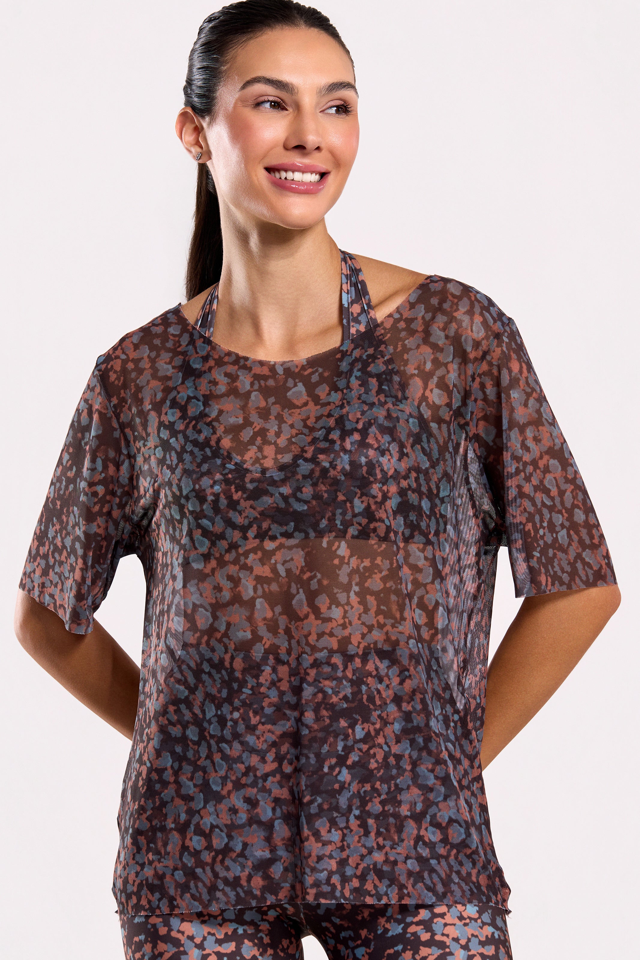 Blusa de Tule Estampada Fluir