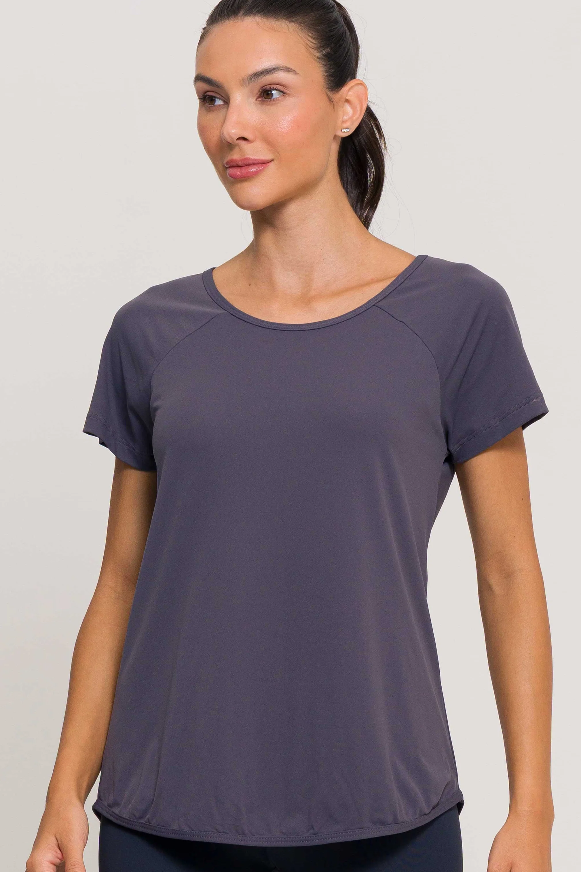 Blusa Run de Poliamida Chumbo