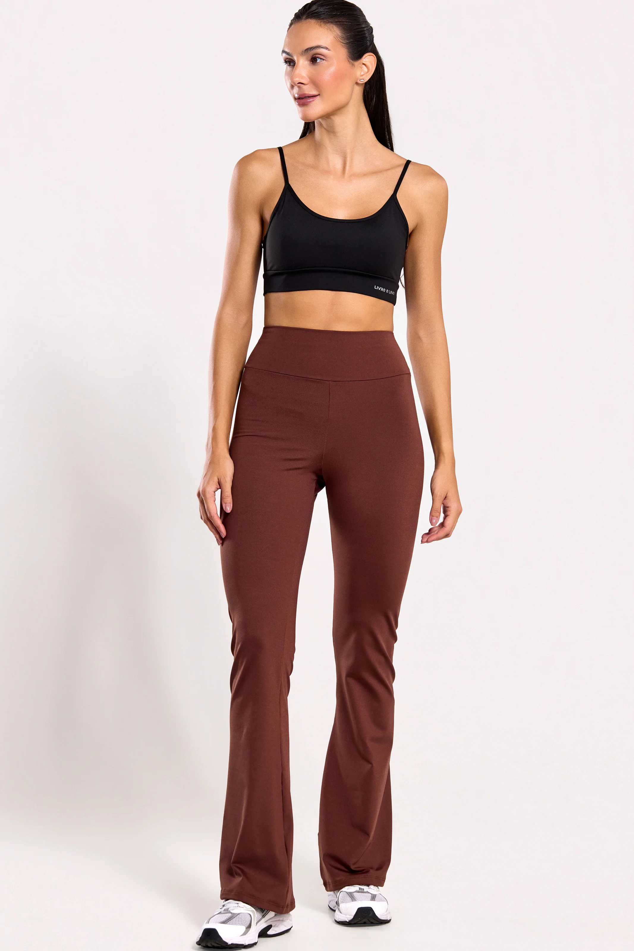Calça Flare Térmica Flanelada Marrom - Image 4