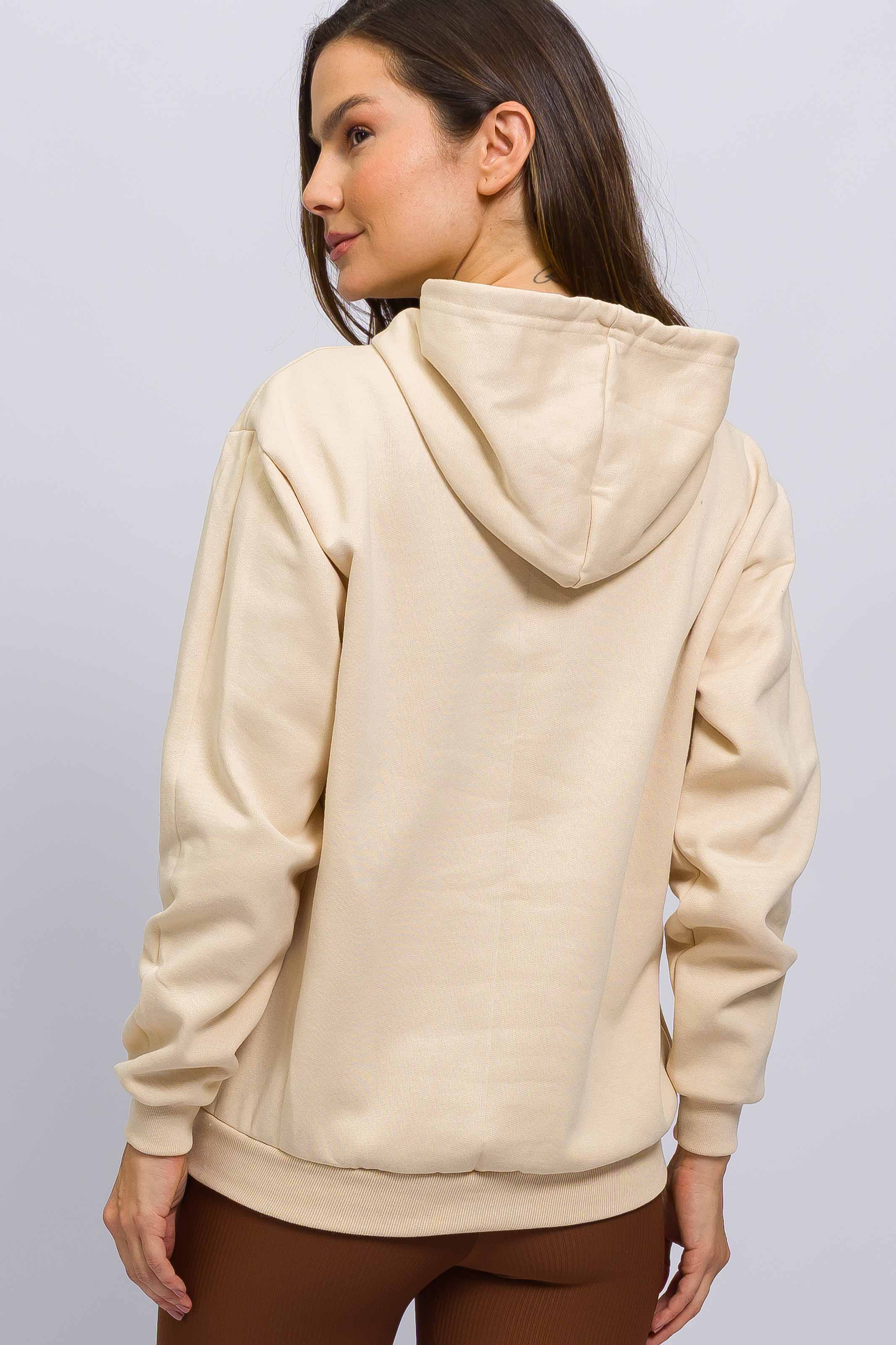 Casaco de Moletom com Capuz Free Spirit Bege - Image 2