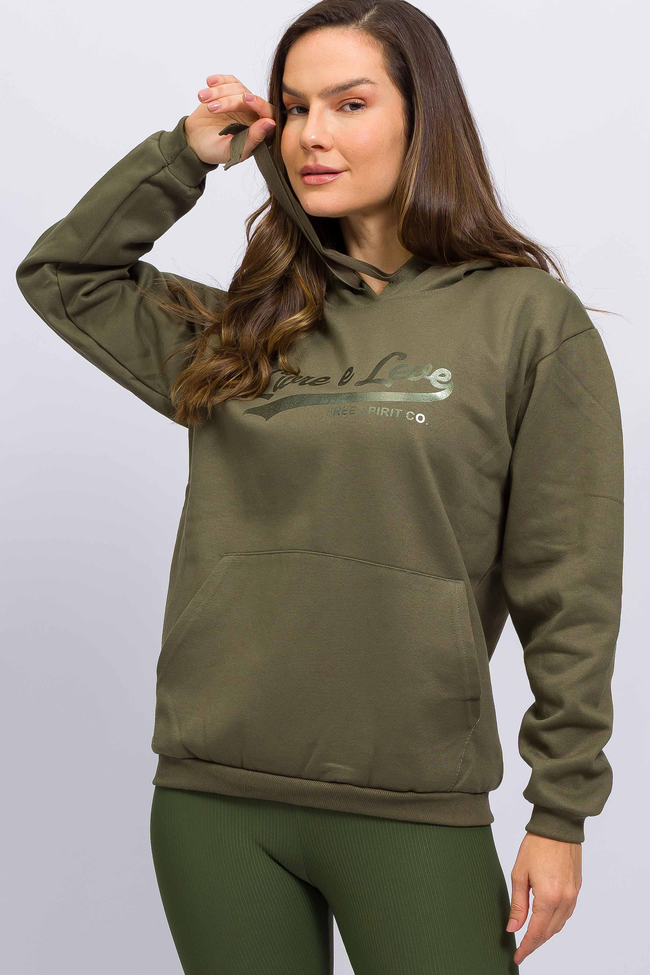Casaco de Moletom com Capuz Free Spirit Verde - Image 2