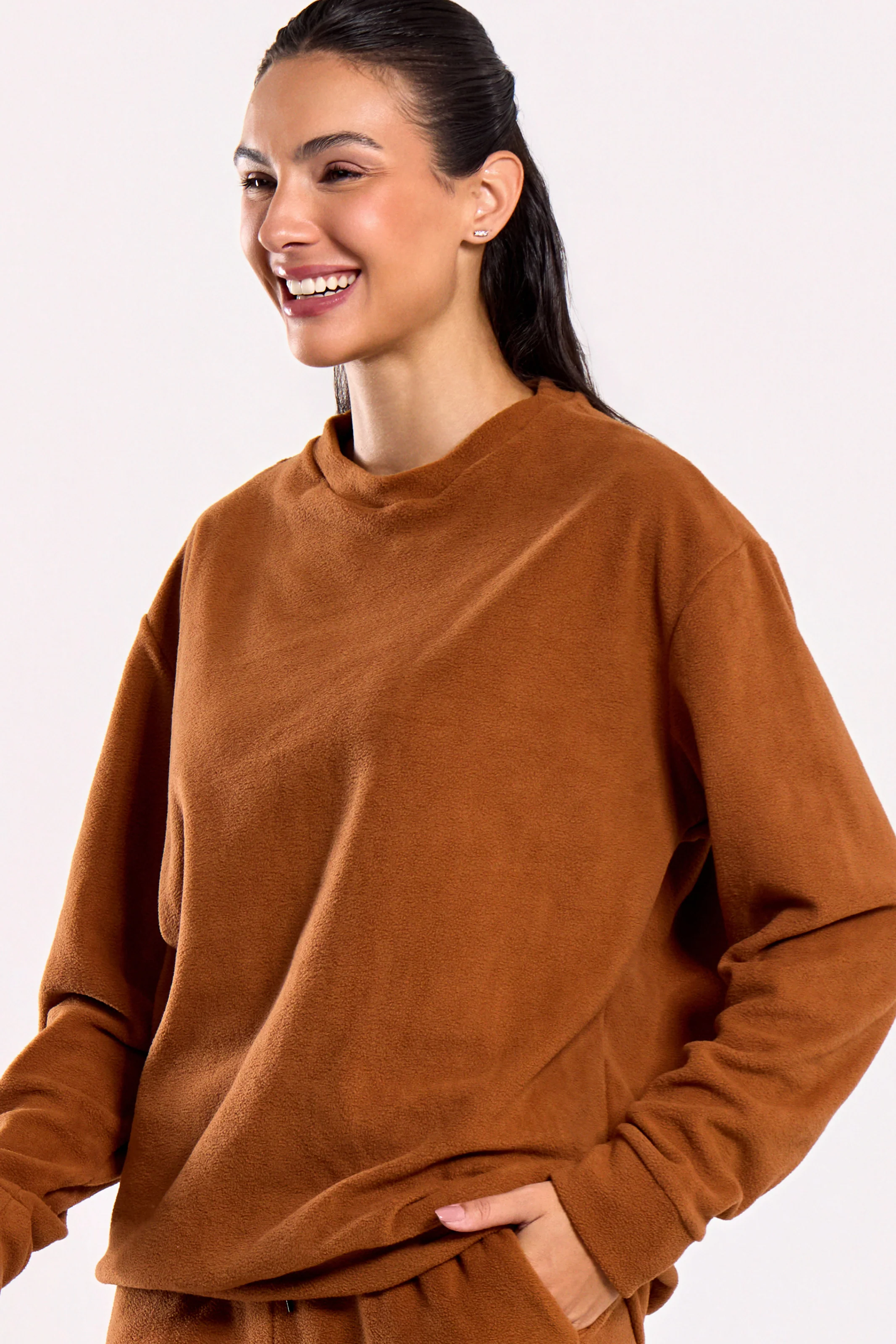 Casaco Térmico de Fleece Marrom - Image 3