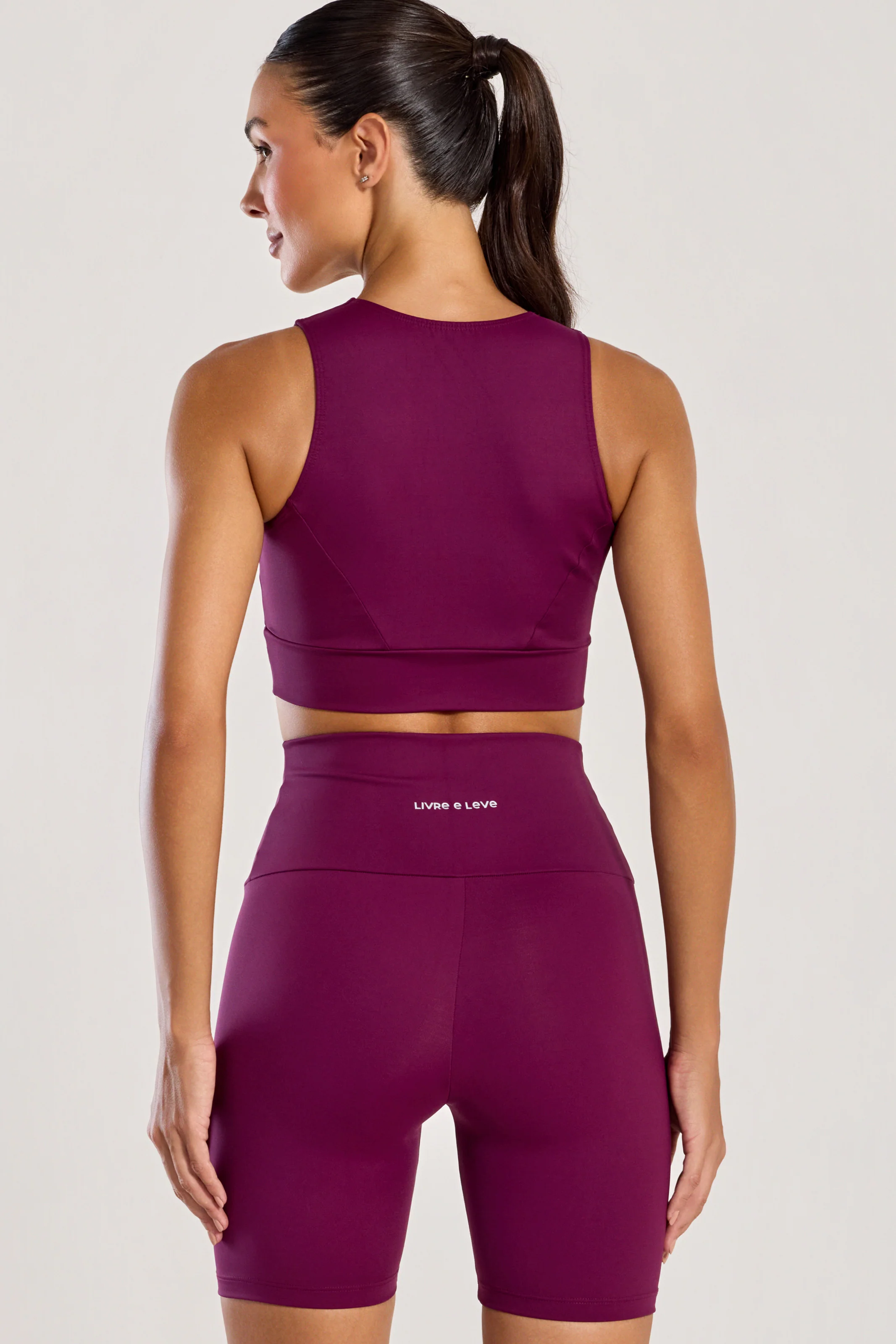 Conjunto Top e Bermuda Anticelulite Roxo - Image 3