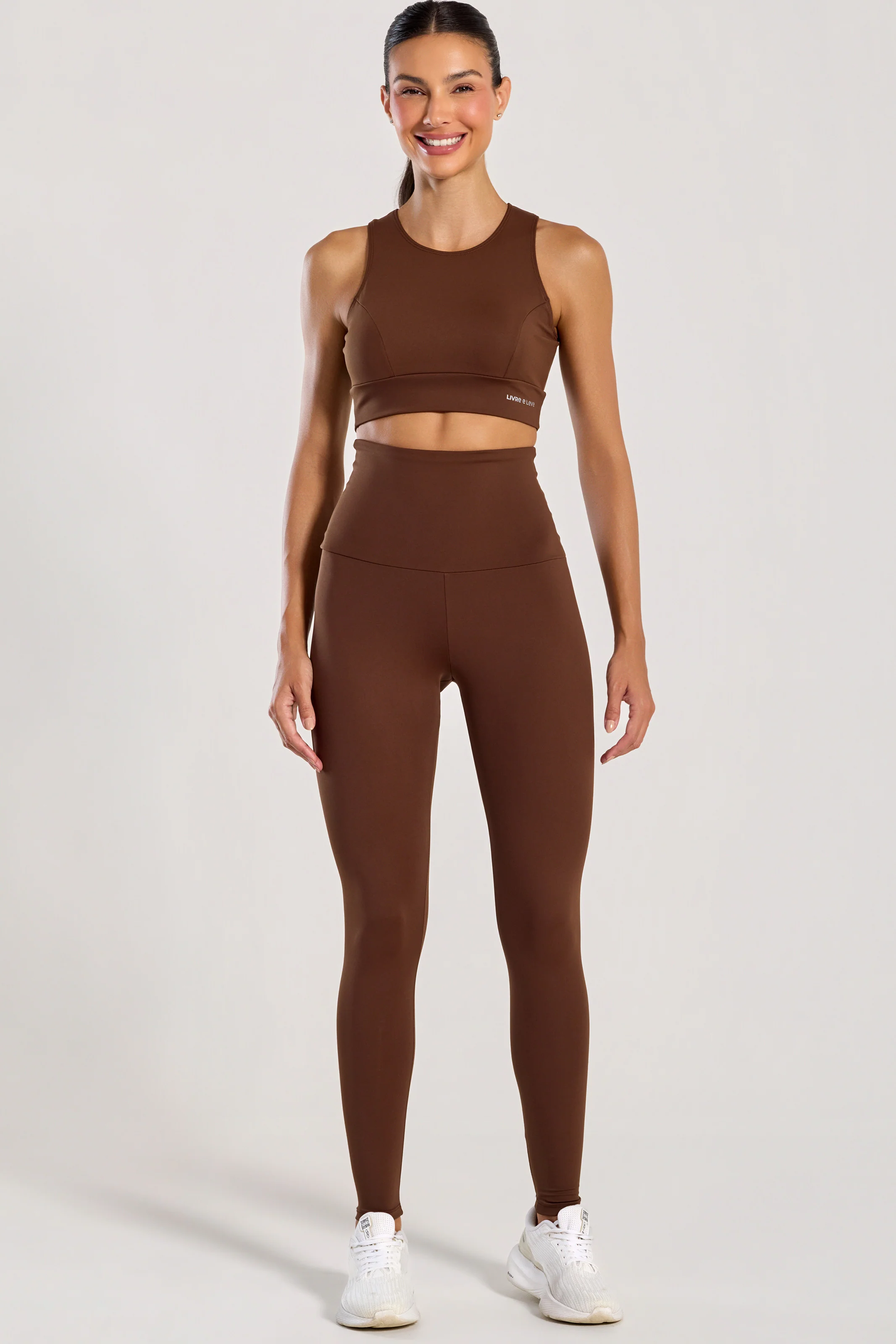 Conjunto Top e Legging Anticelulite Marrom - Image 3