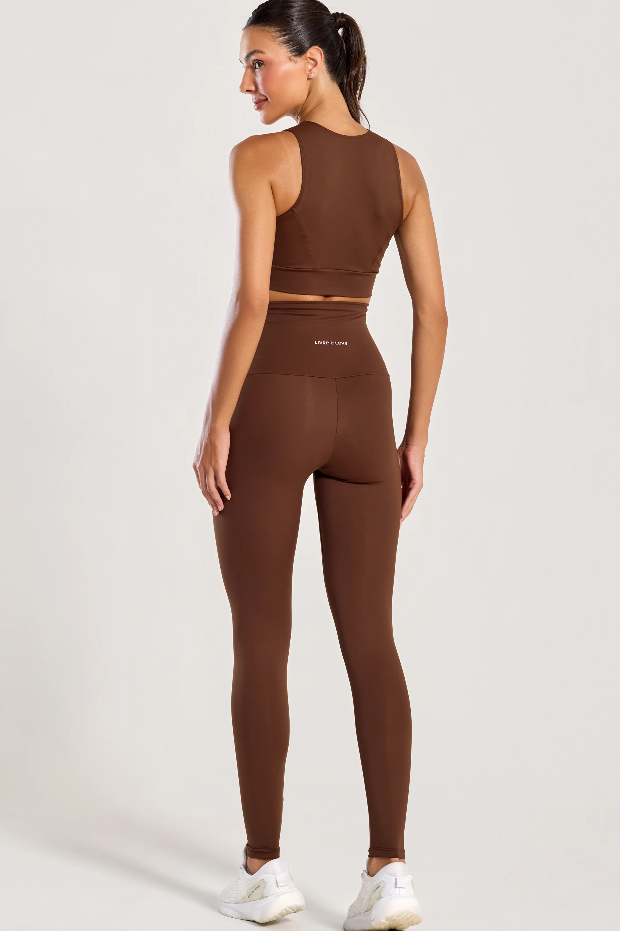 Conjunto Top e Legging Anticelulite Marrom - Image 4