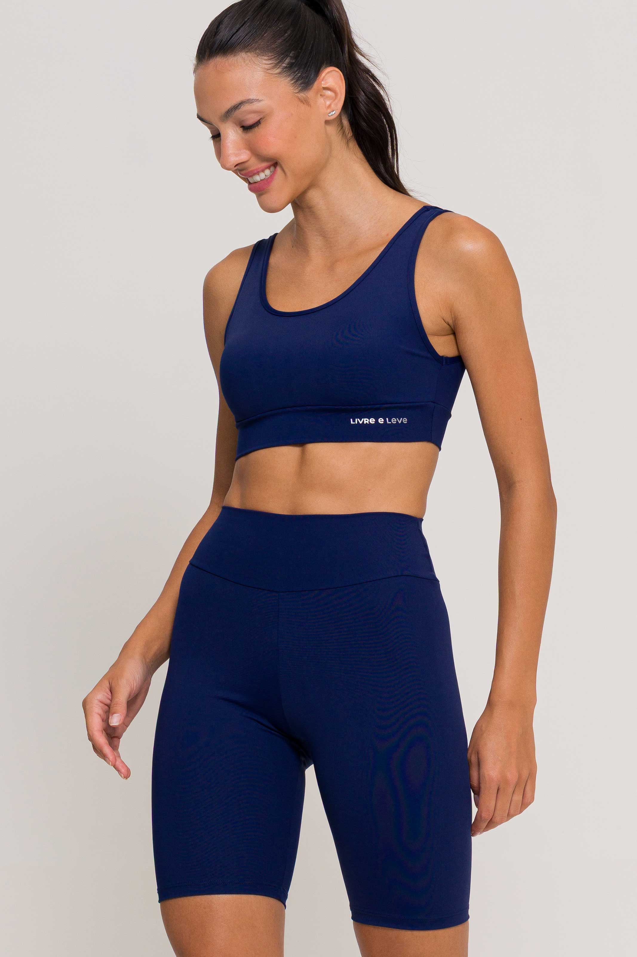 Conjunto Top Regata e Bermuda Poliamida Marinho