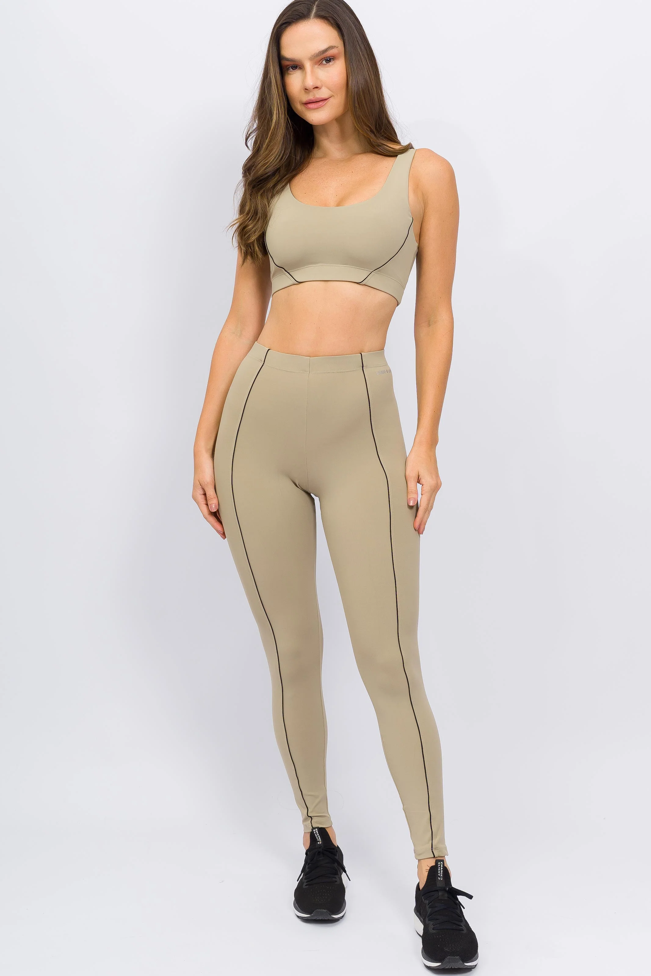 Legging Cós Elástico e Detalhe Bege - Image 4