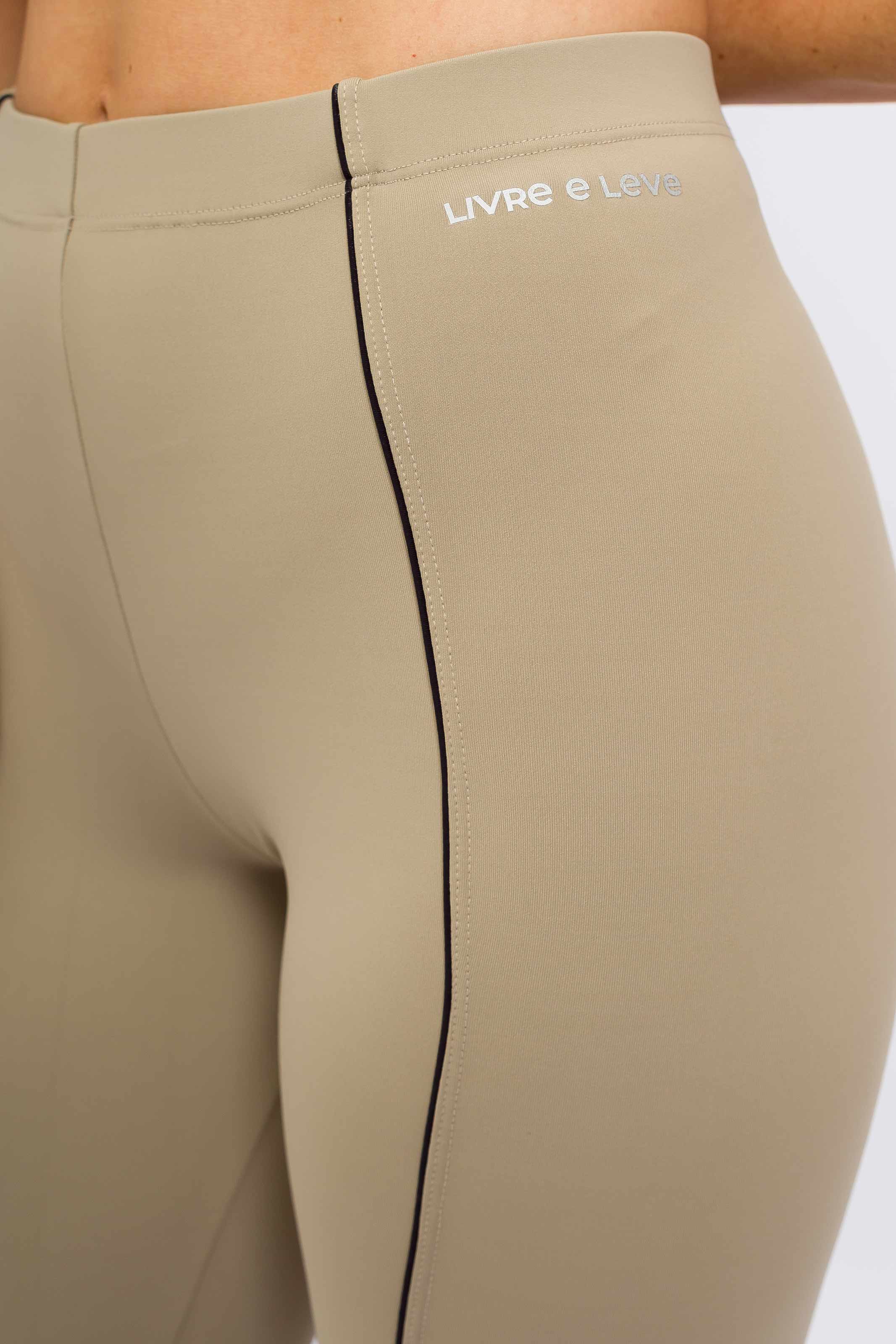 Legging Cós Elástico e Detalhe Bege - Image 5