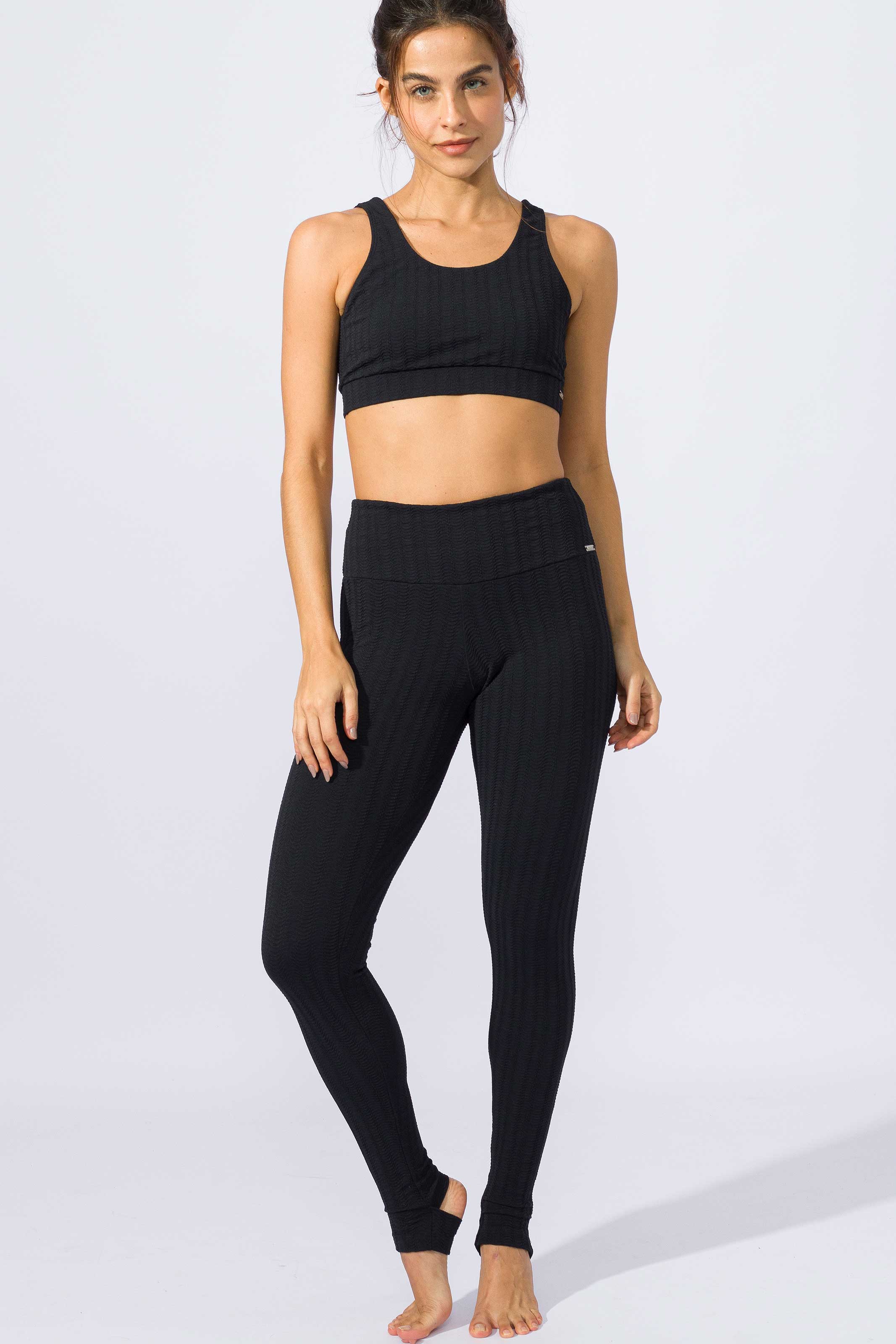 Legging de Poliamida Texturizada Pezinho Preta - Image 5