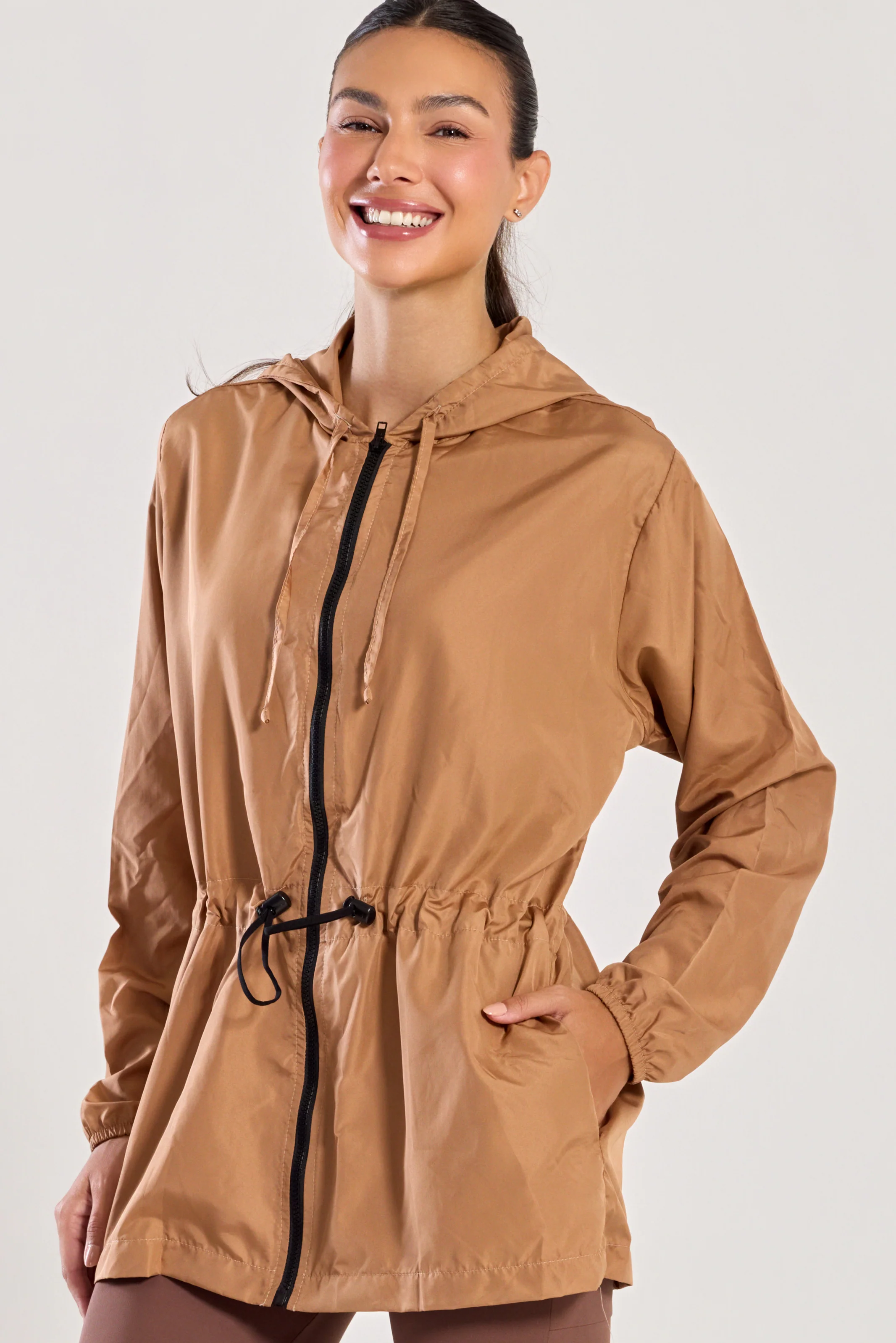 Parka Corta Vento Bege Escuro - Image 5