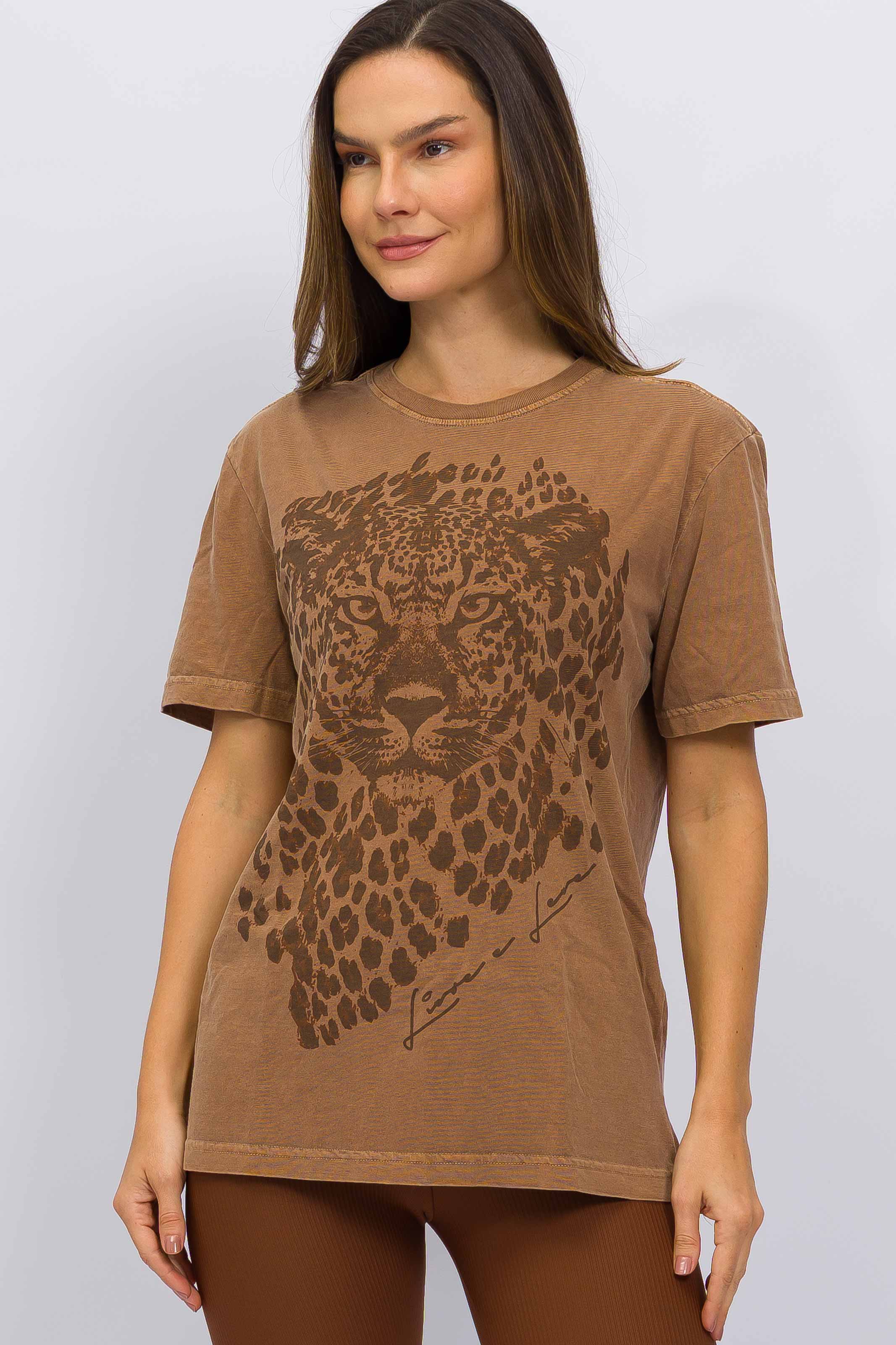 T-Shirt Marrom Onça Cáqui - Image 3