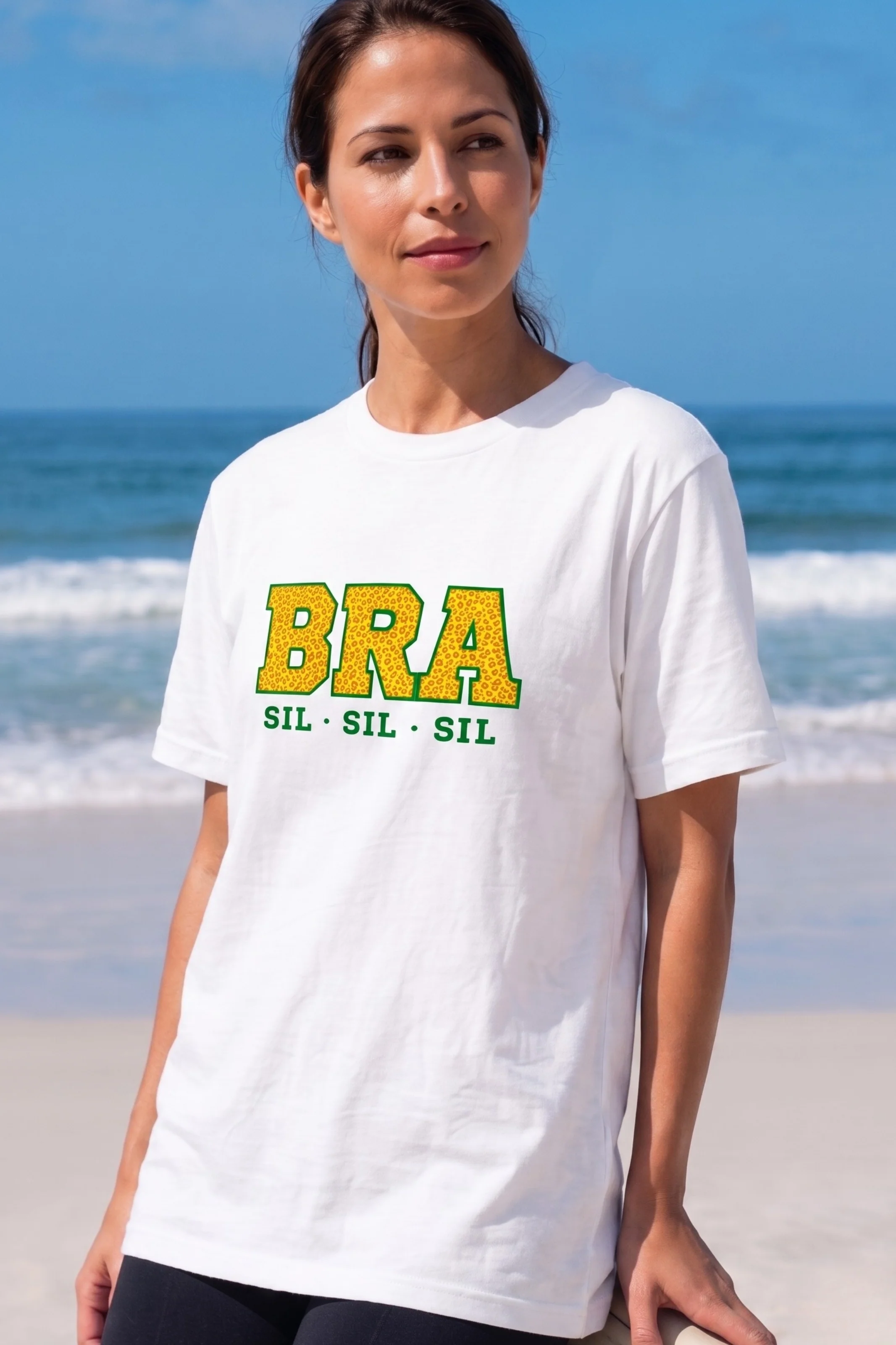 T-Shirt Algodão Bra Sil Sil Sil Off White - Image 4