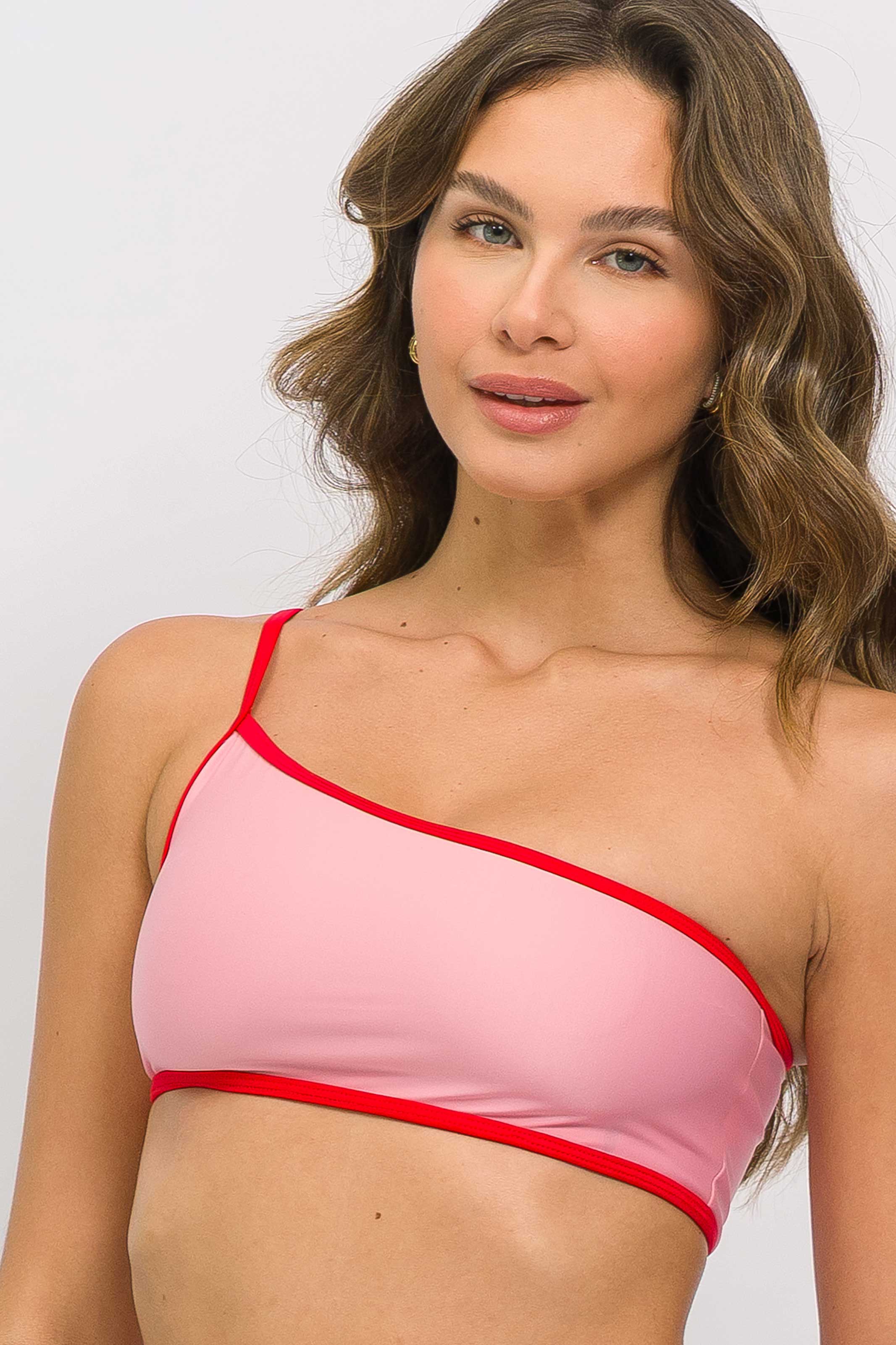 Top Ombro Só Rosa com Viés Vermelho - Image 3